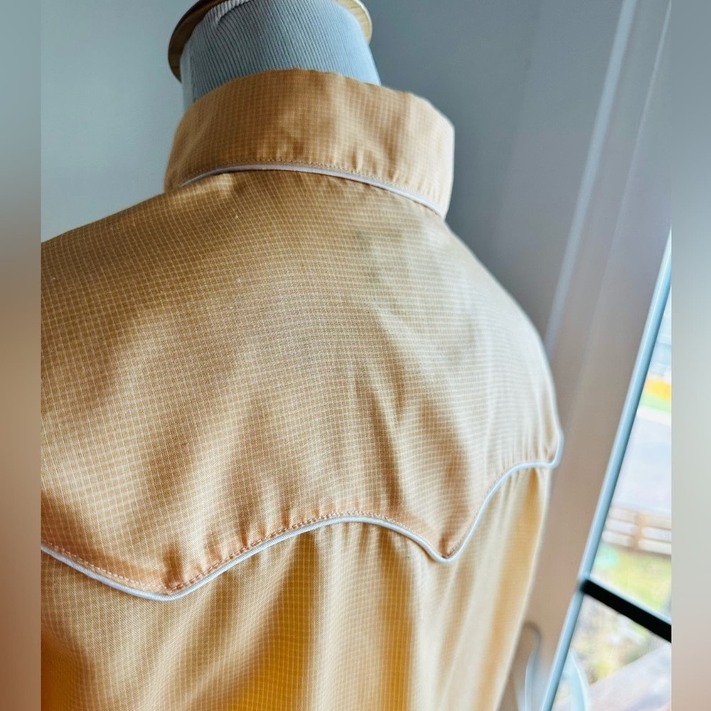 90s White Horse Western Snap Button Up Orange 🧡 Size Medium Cowgirl Western OSU - Picture 3 of 10